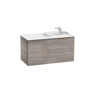 Set łazienkowy Roca Unik Beyond, 100x50cm, Waschtisch Surfex links, weiß Glanz