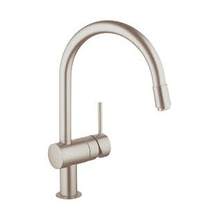 Bateria kuchenna Grohe Minta z wyciąganą wylewką z perlatorem Supersteel- sanitbuy.pl