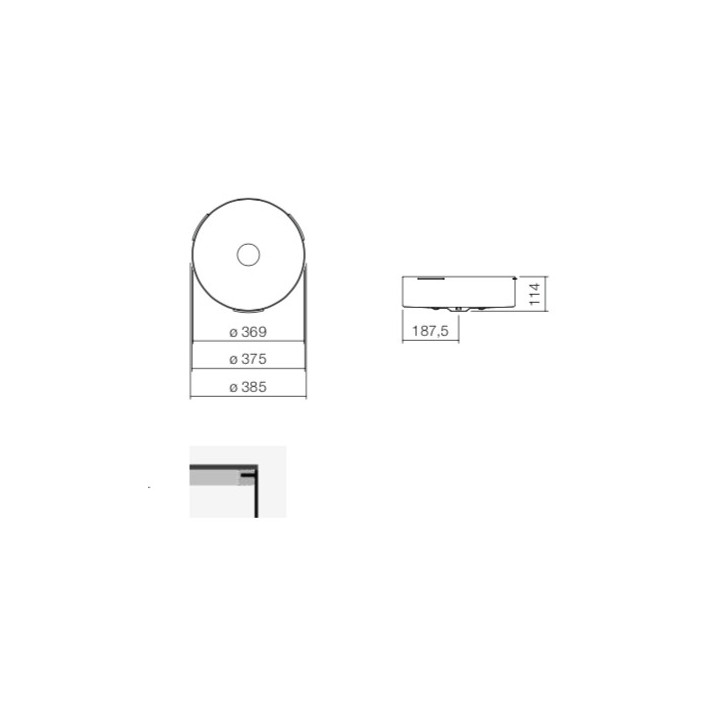 Unterbauwaschtisch Alepe Unisono KE-Series, rund, 319mm, ohne Überlauf, zum Einbau pod warstwą laminatu, UB.KE325, weiß