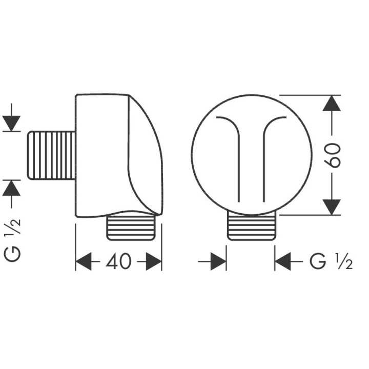 Schlauchanschluss Hansgrohe FixFit E, bez zaworu zwrotnego, schwarz matt