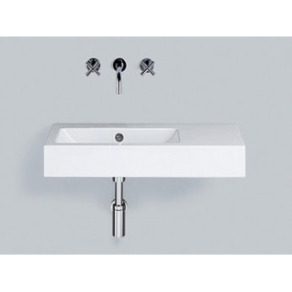 Wandwaschtisch Alape PR-Series, rechteckig, 800x405mm, z Überlauf, Hahnloch, blat rechts, łatwa w pielęgnacji, WT.PR800H.L, weiß