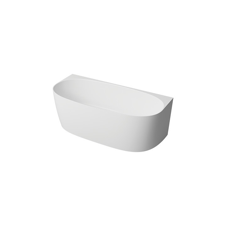Badewanne zur Wandmontage Omnires Valencia Marble+, 158x77cm, weiß Glanz