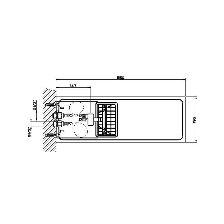 Kopfbrause Gessi Quadro 200, montaż do ściany, 3mm grubości, mirror steel