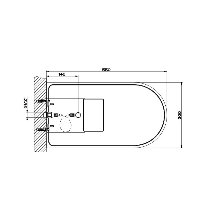 Kopfbrause Gessi Quadro 200, montaż do ściany, 3mm grubości, mirror steel