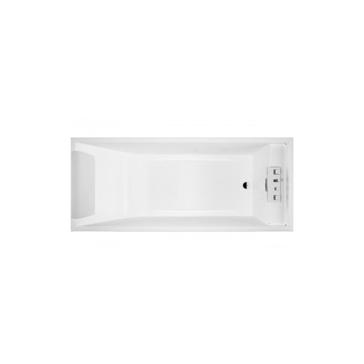 Badewanne rechteckig Novellini Sense 3, 180x80cm, dno szezlong, mit Siphon i zagłówkiem, Gestell, weiß glänzend
