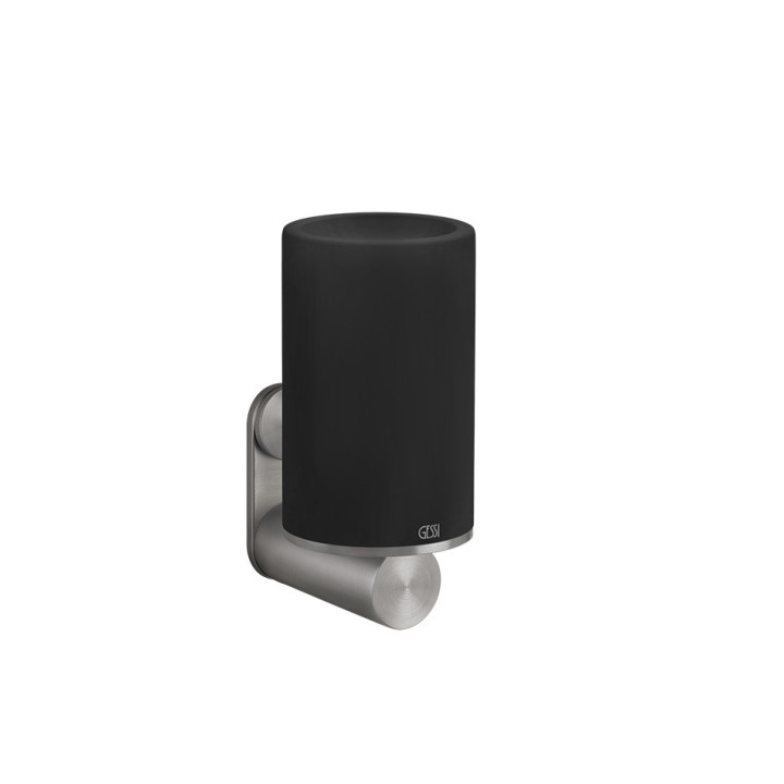 Seifenschale hängend Gessi 316, schwarz, Finish gebürsteter Stahl