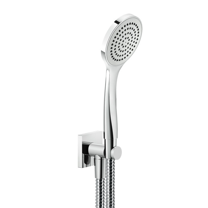 Dusch-set Gessi Rilievo, Haltegriff, Handbrause mit Schlauch i przyłączem kątowym, Chrom