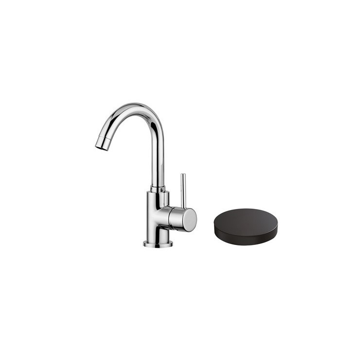Waschtischarmattur Giulini Giovanni Futuro, stehend, Höhe 280mm, korek klik-klak, schwarz matt