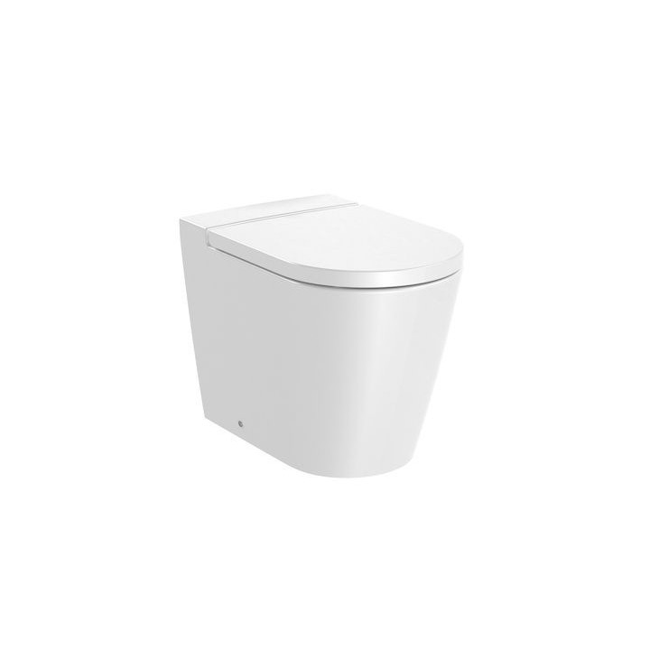 Becken stehend do kompaktu Roca Inspira Round Rimless, 60x37,5cm, Abfluss doppelt, bezkołnierzowa, weiß