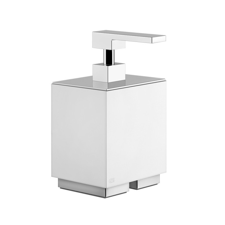 Seifenspender w płynie Gessi Rettangolo, zur Wandmontage, weiß, Finish Chrom