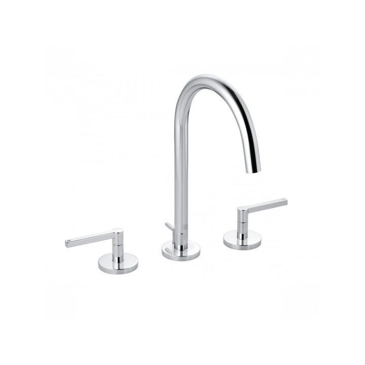 Waschtischarmatur mit 3 anschlüssen Kludi Nova Fonte Puristic, stehend, uchwyty proste, Chrom