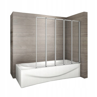 Parawan nawannowy Rea Idea 120, składany, 120x140cm, Glas transparent, profil Chrom