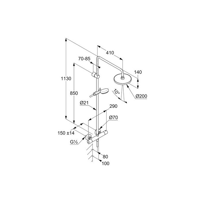 Dusch-set Kludi Logo Dual Shower, Armatur thermostatisch, Aufputz-, Chrom