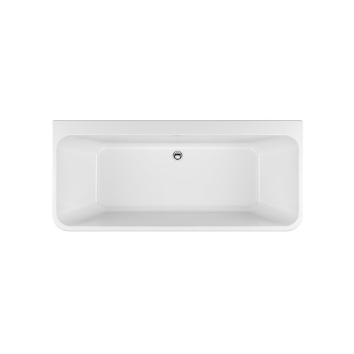 Badewanne freistehend zur Wandmontage Excellent Lila 2.0, 170x75cm, Acryl-, z Überlauf, weiß