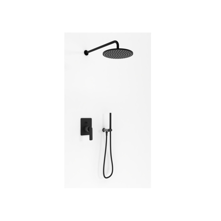 Dusch-set Kohlman Experience, Unterputz, rund Kopfbrause 25cm, schwarz matt