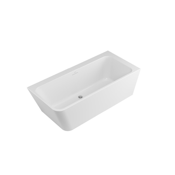 Badewanne freistehend Eck- links Excellent Lila 2.0, 160x73cm, Acryl-, z Überlauf, weiß