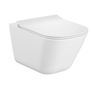 Becken abgehängt WC Roca Gap Rimless Round, 54x35,5cm, bez kołnierza, mit WC-Sitz mit Softclosing slim duroplast, weiß