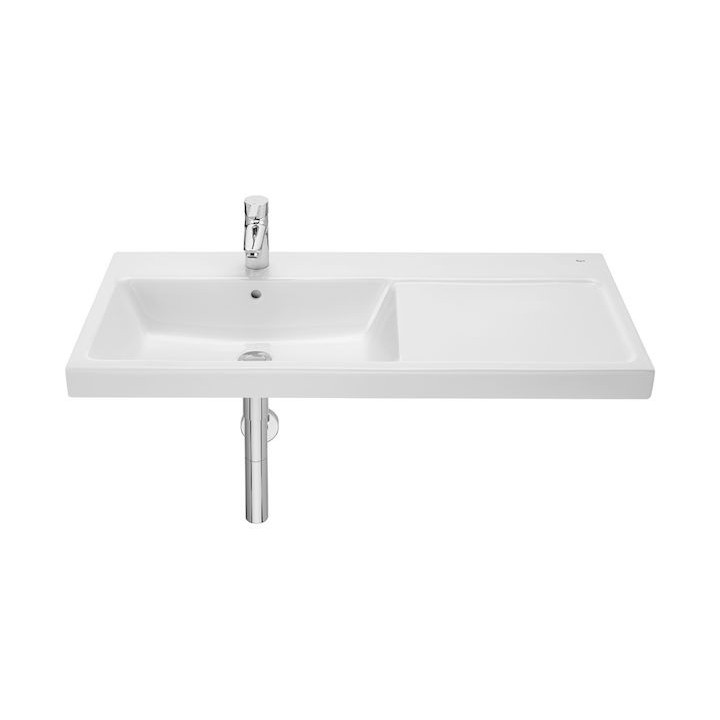 Waschtisch zur Wandmontage Roca Gap Square, 100x46cm, z Überlauf, Hahnloch, weiß