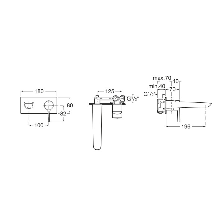 Unterputzelement Roca Universal, do Waschtischarmatur, Finish czarne