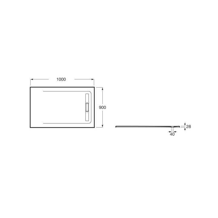 Duschwanne rechteckig Roca Aquos, 1000x800mm, ultracienki, Stonex, weiß