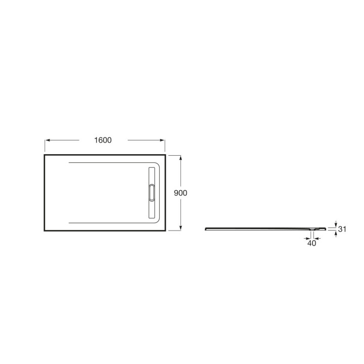 Duschwanne rechteckig Roca Aquos, 1400x800mm, ultracienki, Stonex, weiß