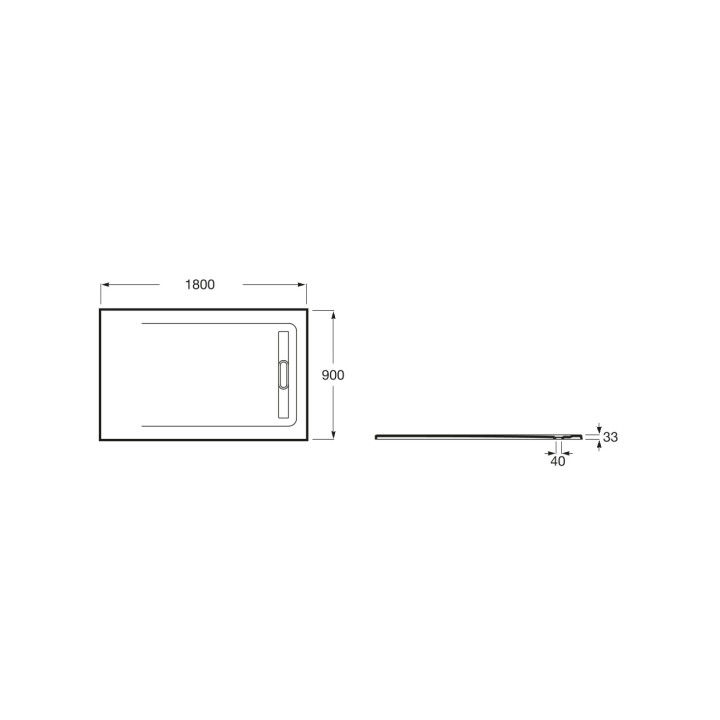 Duschwanne rechteckig Roca Aquos, 1800x800mm, ultracienki, Stonex, weiß