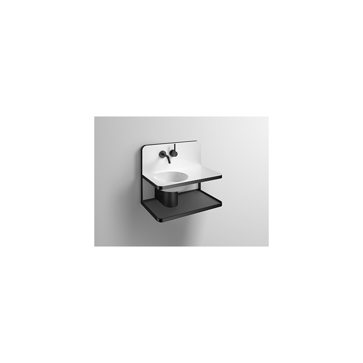 Set umywalkowy Alape Steel19, hängend, 60x32cm, WP.S19.1, weiß/schwarz matt