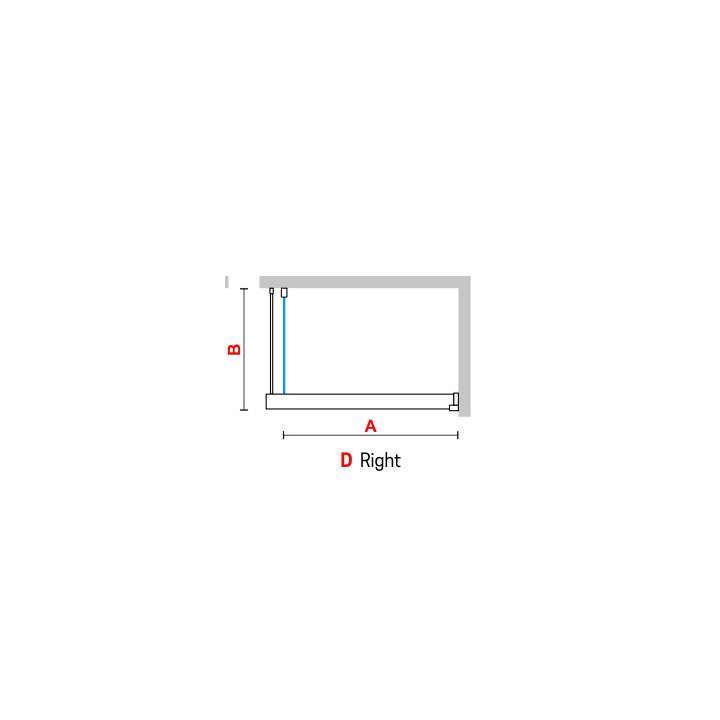 Duschwand Walk-In Novellini Kaudra HF, 154cm, mit Ablage, profil schwarz matt
