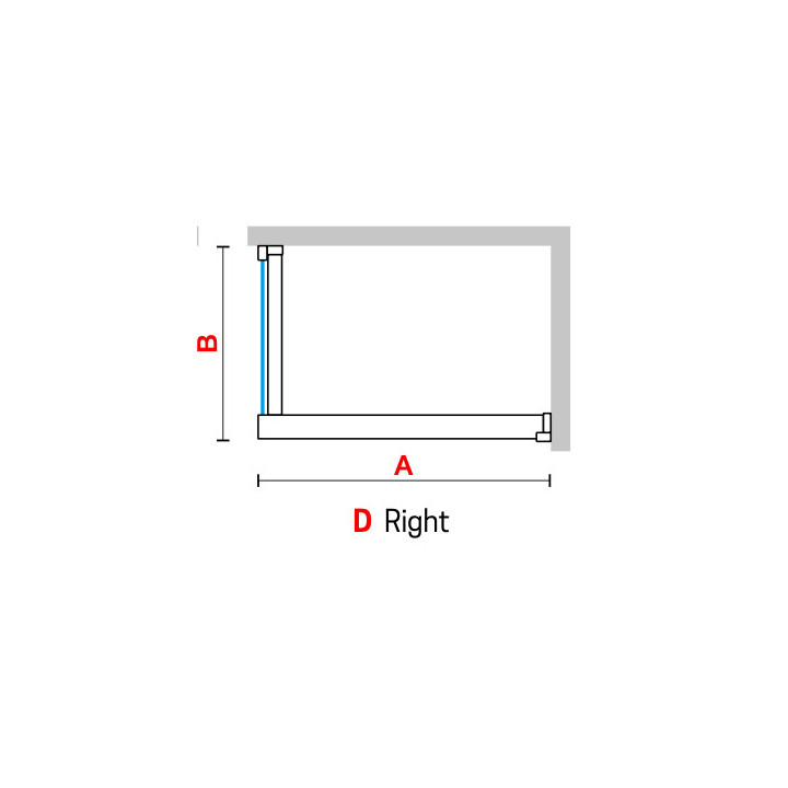 Duschkabine Walk-In Novellini Kaudra H+H Frame, 180x100cm, rechte Version, mit Halter Handtuch-, weißes Profil matt