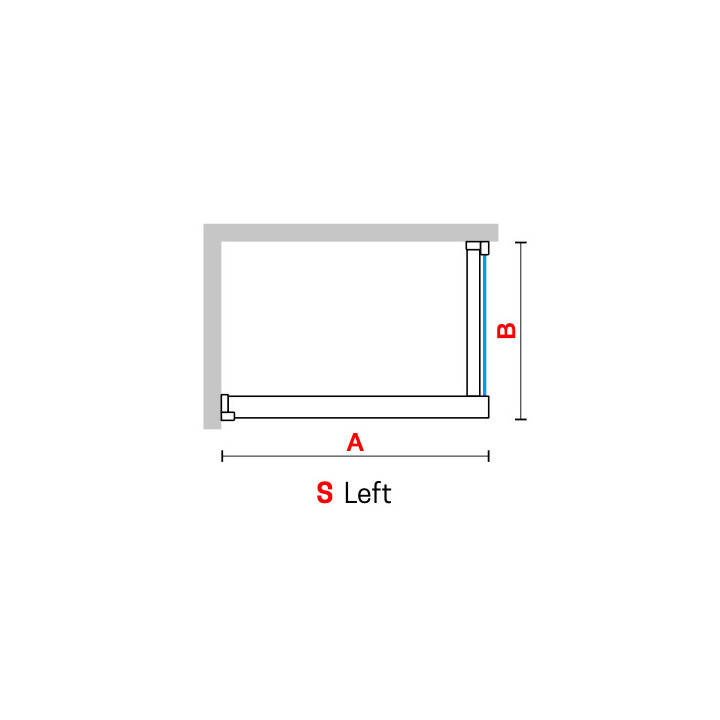 Duschkabine Walk-In Novellini Kaudra H+H Frame, 120x70cm, rechte Version, mit Ablage, weißes Profil matt