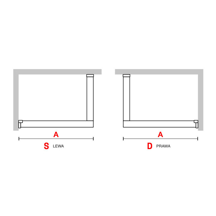 Duschwand Walk-In Novellini Kaudra HWL Frame, 220x200cm, rechte Version, z 2 półkami, weißes Profil matt