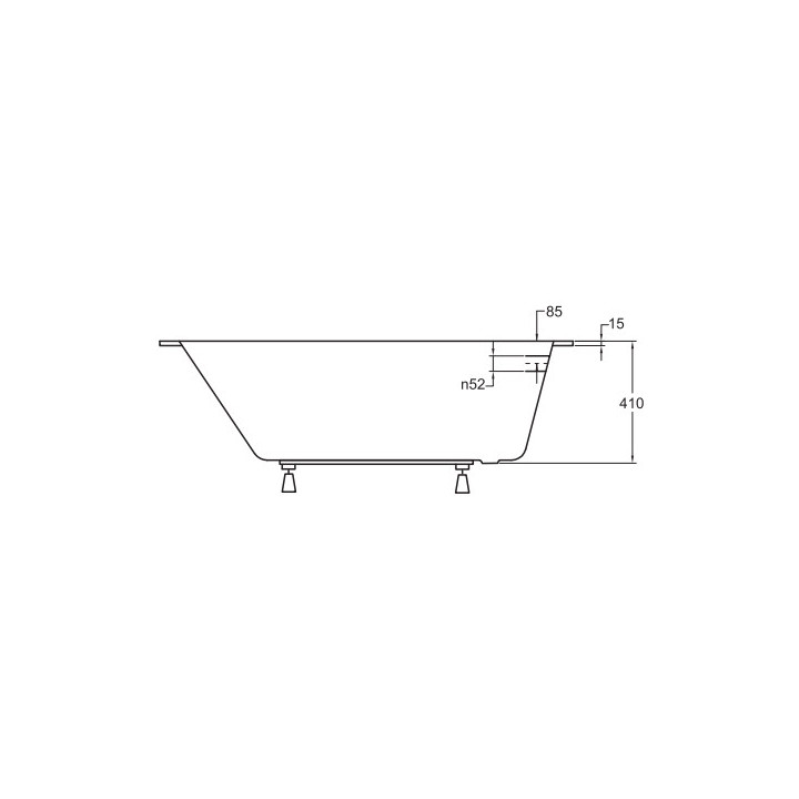 Badewanne rechteckig Besco Intrica Slim, 150x75cm, Acryl-, weiß