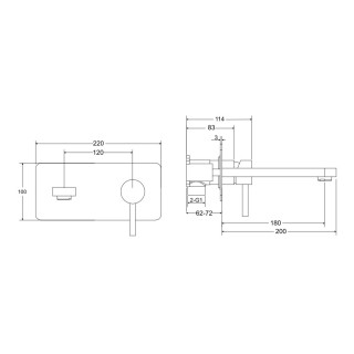 Waschtischarmatur Besco Decco II, stehend, Höhe 215mm, Chrom