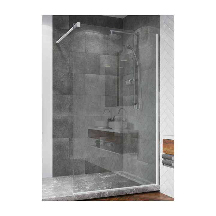 Scianka freistehend Walk-in Sanswiss Easy STR4P, 140x200cm, weißes Profil