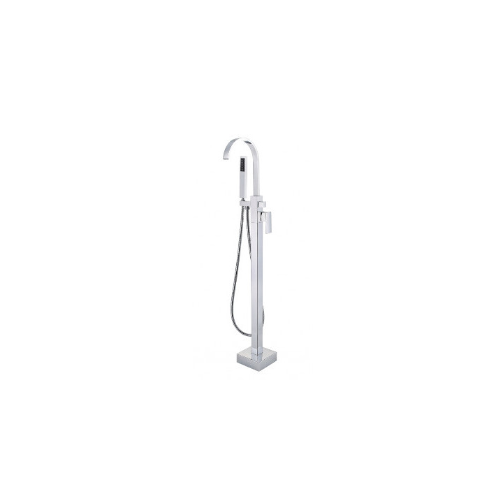 Wannenarmatur freistehend Besco Modern I, Höhe 1080mm, Dusch-Set, Chrom