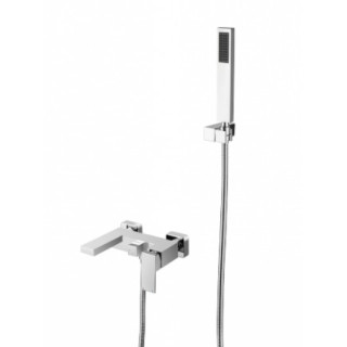 Wannenbatterie Besco Illusion, Aufputz, Auslauf 189mm, Dusch-Set, Chrom
