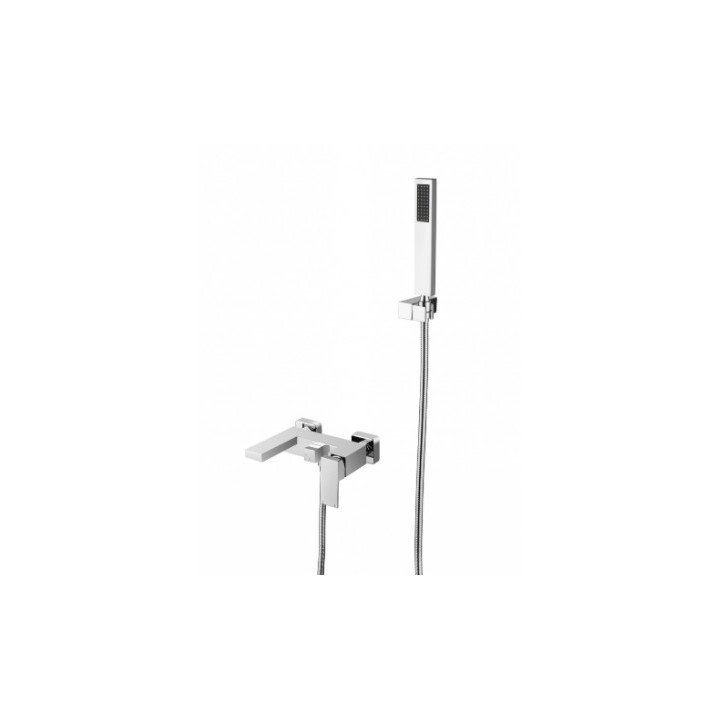 Wannenbatterie Besco Illusion, Aufputz, Auslauf 189mm, Dusch-Set, Chrom