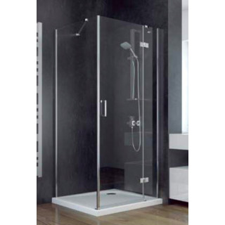 Duschkabine quadratisch Besco Viva 195, 80x80cm, Eckeinstieg, Glas transparent, profil Chrom