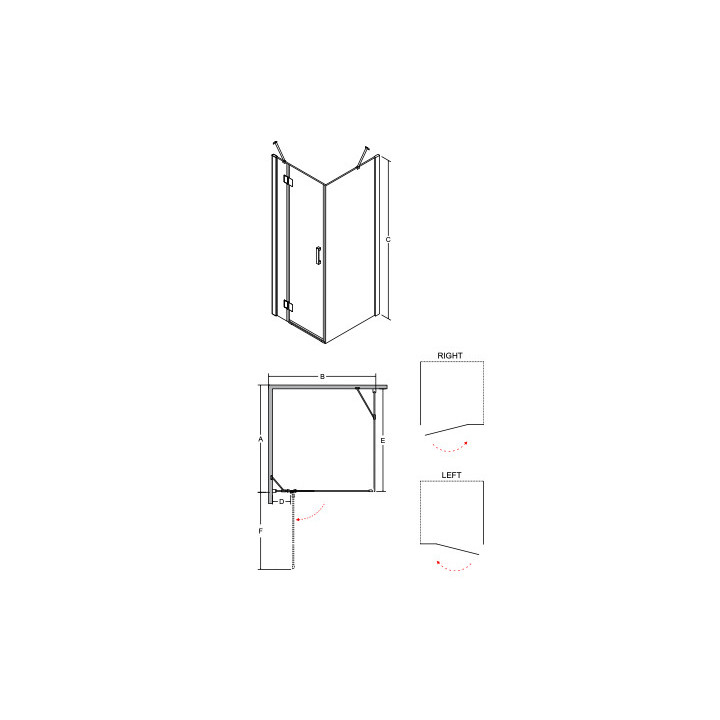 Duschkabine quadratisch Besco Viva 195, 80x80cm, Eckeinstieg, Glas transparent, profil Chrom
