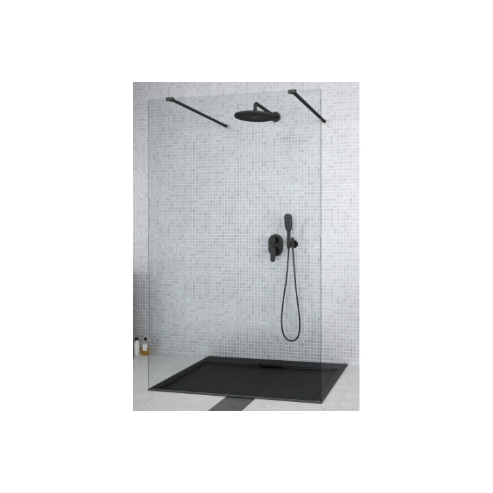 Duschkabine Walk In Besco Aveo Due, 90x195cm, Glas transparent, profil Chrom