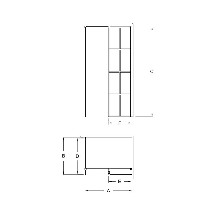 Duschkabine Walk In Besco Toca, 90x190cm, Glas transparent, profil schwarz matt