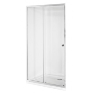 Tür Dusch- für die Nische Besco Actis, 120x195cm, Schiebe-, Glas transparent, profil Chrom