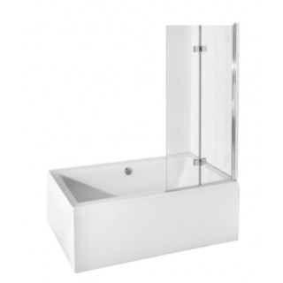 Parawan nawannowy Besco Lumix, 100x145cm, 2-skrzydłowy, Glas transparent, profil Chrom