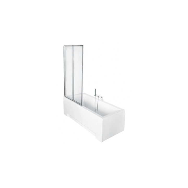 Parawan nawannowy Besco Ambition 2, 80,5x140cm, 2-skrzydłowy, Glas transparent, profil Chrom