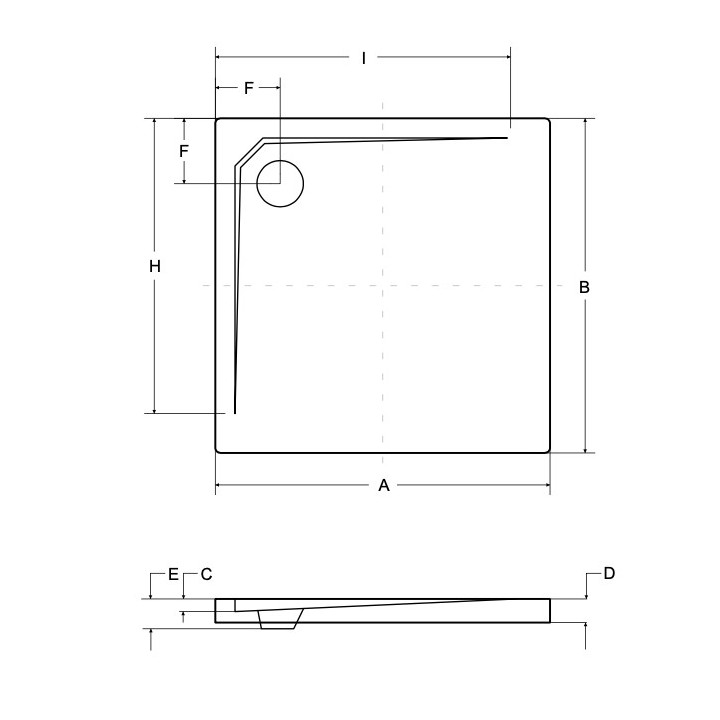 Duschwanne halbrund Besco Asco Ultraslim, 80x80cm, konglomeratowy, weiß