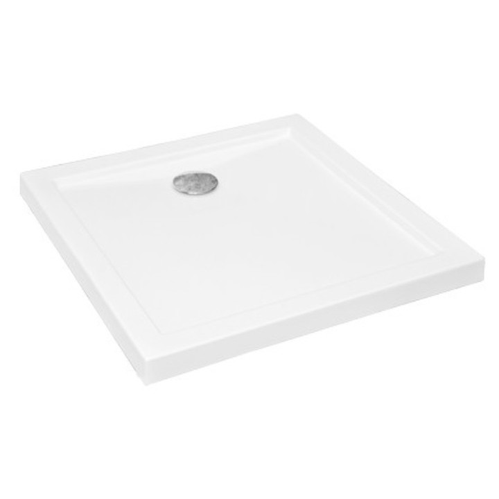 Duschwanne rechteckig Besco Alpina Slimline, 100x80cm, zintegrowany, Acryl-, weiß