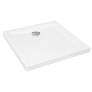 Duschwanne rechteckig Besco Alpina Slimline, 100x80cm, zintegrowany, Acryl-, weiß