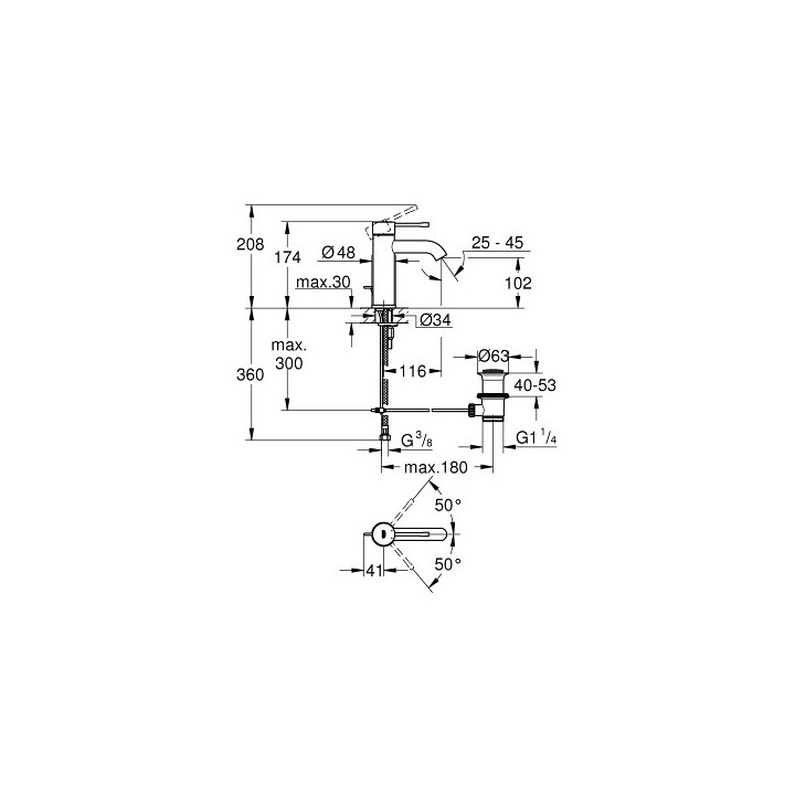 Armatur Grohe Essence New Waschtisch- - brushed cool sunrise