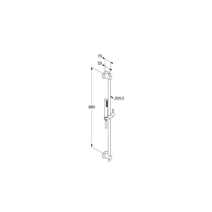 Dusch-set KLUDI NOVA FONTE Puristic 1 S, 90 cm, schwarz matt