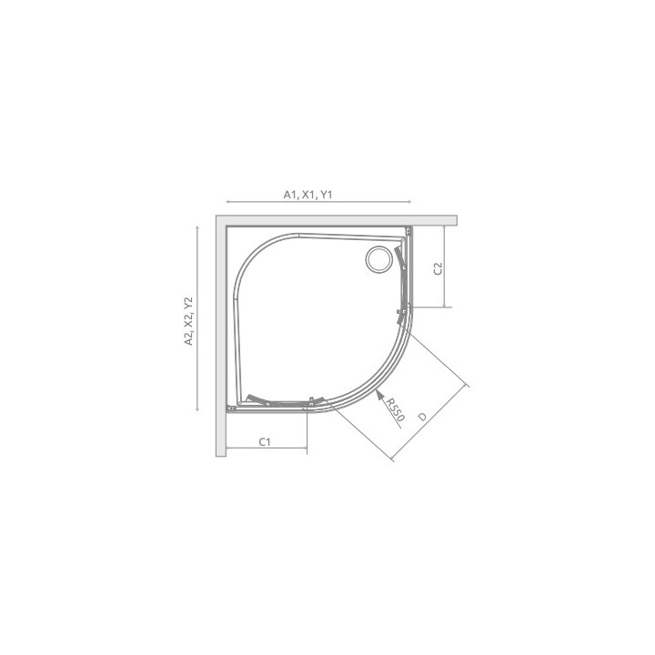 Duschkabine halbrund Radaway Idea PDD, 90x90, Glas transparent